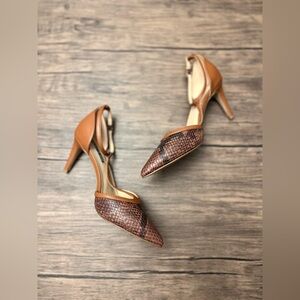 Violet & Red Paisley Snakeskin Heels NWOT